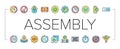 assembly setup product icons set vector Royalty Free Stock Photo