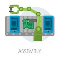 Assembly smartphone internal structure microscheme modern technology development