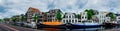 Assen canals and typical houses. Holland. Royalty Free Stock Photo