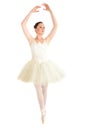 Assertive ballerina dancing on points