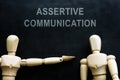 Assertive communication phrase and two figures Royalty Free Stock Photo