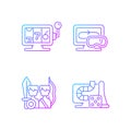 Assertive games gradient linear vector icons set Royalty Free Stock Photo