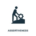 Assertiveness icon. Monochrome simple element from soft skill collection. Creative Assertiveness icon for web design