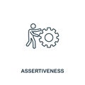 Assertiveness icon. Thin outline creativeAssertiveness design from soft skills collection. Web design, apps, software