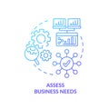 Assess business needs blue gradient concept icon