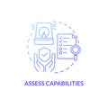 Assess capabilities blue gradient concept icon