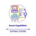 Assess capabilities concept icon