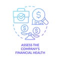 Assess company financial health blue gradient concept icon