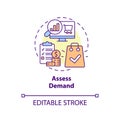 Assess demand concept icon