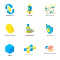 Assess icons set, isometric style