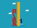 Assess the risks. business woman Use a ruler to measure the risks Royalty Free Stock Photo