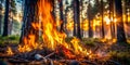 Assessing the Aftermath of a Controlled Burn in a Pine Forest Damage Prevention and Recovery Efforts Royalty Free Stock Photo