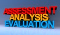 Assessment analysis evaluation on blue Royalty Free Stock Photo