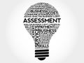 Assessment bulb word cloud Royalty Free Stock Photo
