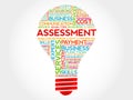 Assessment bulb word cloud Royalty Free Stock Photo