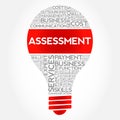 Assessment bulb word cloud Royalty Free Stock Photo