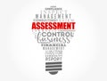 ASSESSMENT light bulb word cloud collage, business concept background Royalty Free Stock Photo