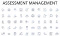 Assessment management line icons collection. Teamwork, Synergy, Cooperation, Communication, Engagement, Coordination