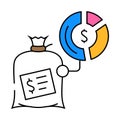 asset allocation financial advisor icon color illustration