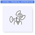 Asset allocation specialist line icon. Editable