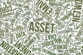 Asset, conceptual word cloud for business, information technology or IT. Royalty Free Stock Photo