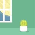 Cute mini cactus plant illustration vector isolated