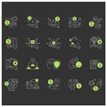 Asset management chalk icons set Royalty Free Stock Photo