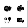 Asset management glyph icons set