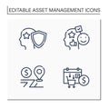 Asset management line icons set