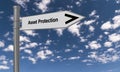 asset protection traffic sign on blue sky Royalty Free Stock Photo