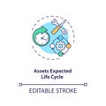 Assets expected life cycle concept icon
