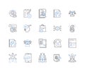 Assets line icons collection. Property, Equity, Investment, Stock, Portfolio, Holdings, Capital vector and linear