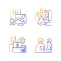 Assets management gradient linear vector icons set