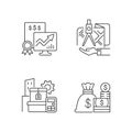 Assets management linear icons set