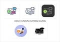 Assets monitoring icons set