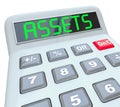 Assets Word Calculator Adding Financial Investments Money Wealth Royalty Free Stock Photo