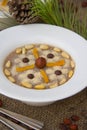 Assidat zgougou - traditional tunisian dessert prepared for celebration the birth of prophet