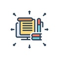 Color illustration icon for Assign, entrust and book