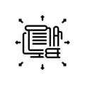 Black line icon for Assign, entrust and book