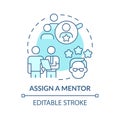 Assign mentor turquoise concept icon