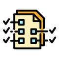 Assignment checklist icon color outline vector Royalty Free Stock Photo