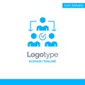 Assignment, Delegate, Delegating, Distribution Blue Solid Logo Template. Place for Tagline