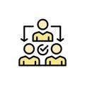 Assignment, Delegate, Delegating, Distribution Flat Color Icon. Vector icon banner Template