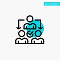 Assignment, Delegate, Delegating, Distribution turquoise highlight circle point Vector icon