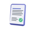 Assignment done icon. Clipboard, checklist symbol. 3d vector illustration. Clipboard with checklist icon.