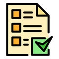 Assignment done icon color outline vector