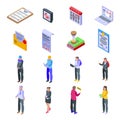Assignment icons set, isometric style Royalty Free Stock Photo