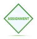 Assignment modern abstract green diamond button