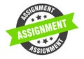 assignment sign. assignment round ribbon sticker. assignment Royalty Free Stock Photo