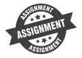 assignment sign. assignment round ribbon sticker. assignment Royalty Free Stock Photo